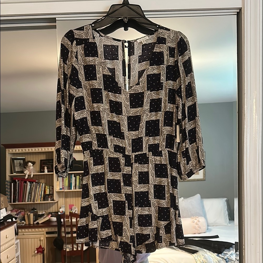 En Creme Black and White Geometric Jumpsuit